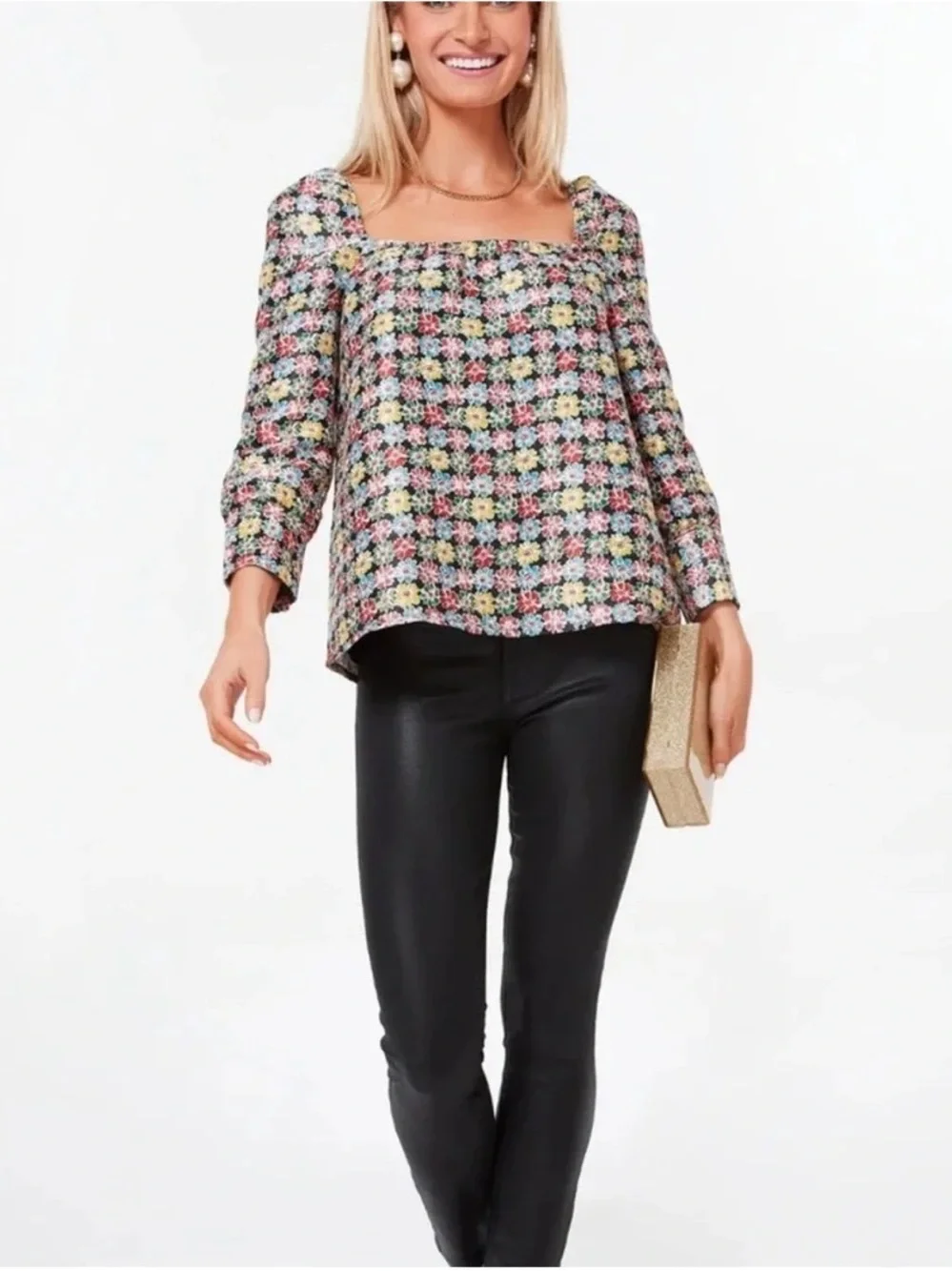 Tuckernuck Emilie Punchy Jacquard Blouse Size XL NEW NWT
